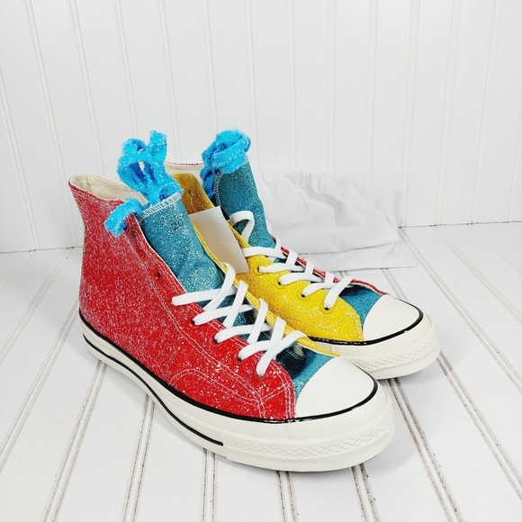 Converse Red Glitter High-Top Sneakers - Picture 4 of 12